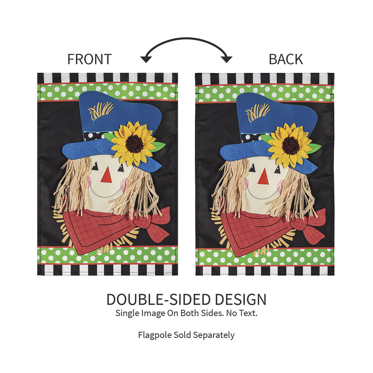 Scarecrow Friend Applique Garden Flag