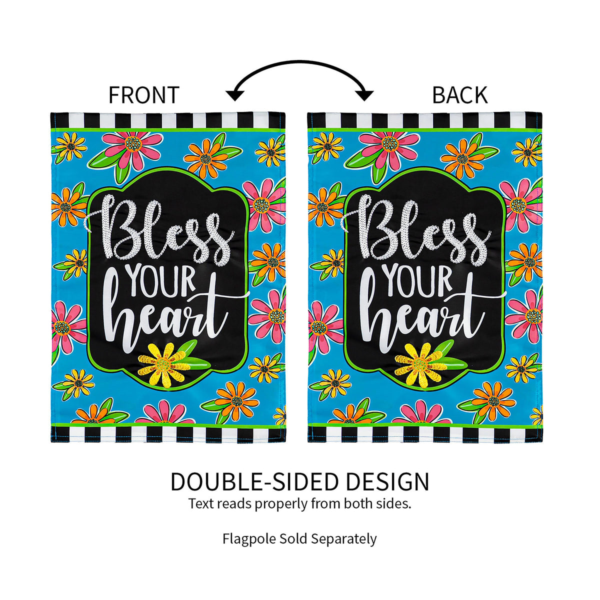 Floral Blessings Garden Applique Flag