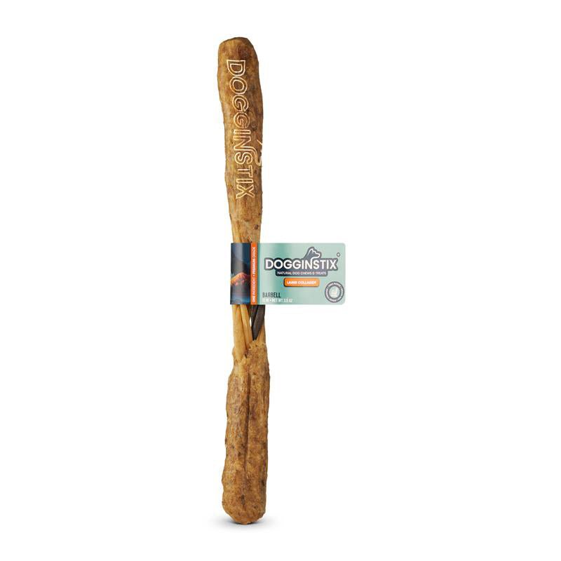 Dogginstix Braided Lamb Collagen Barbell Dog Chew – Natural, Grass-Fed, Low Fat Treat